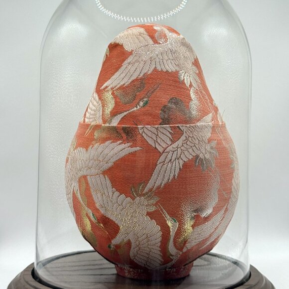 Vintage 9″ Hime Daruma Roly‑Poly Wedding Doll - Princess Daruma in Glass Dome - Picture 14 of 16